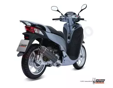 Πλήρες σύστημα εξάτμισης MIVV Stronger Honda SH300 07-14 μαύρος χάλυβας - άνθρακας - 00.73.H.049.LBSC