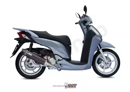 Πλήρες σύστημα εξάτμισης MIVV Stronger Honda SH300 07-14 μαύρος χάλυβας - άνθρακας-2