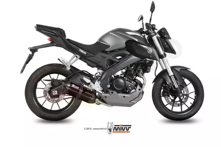 Compleet MIVV Suono uitlaatsysteem Yamaha MT-125 YZF-R125 14-19 zwart staal - carbon - 00.73.Y.047.L9