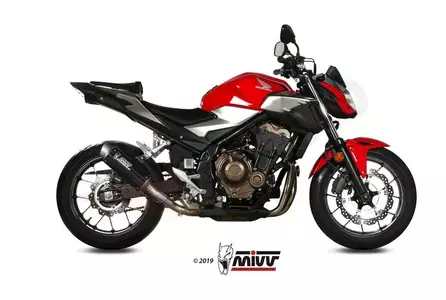 MIVV GP Pro Honda CB500F19- koolstof - roestvrijstalen uitlaatdemper - H.075.L2P
