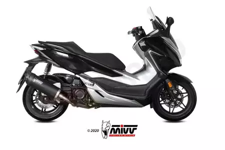 MIVV Mover uitlaatdemper Honda Forza 300 18-20 zwart roestvrij staal - MV.HO.0002.LV