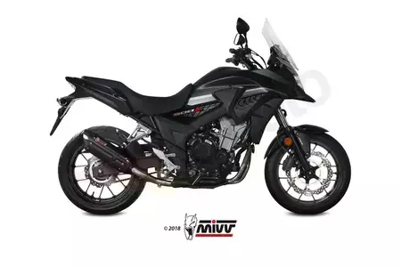 MIVV Suono Honda CB500X 17- svart stål - kolfiber ljuddämpare - 00.73.H.067.L9