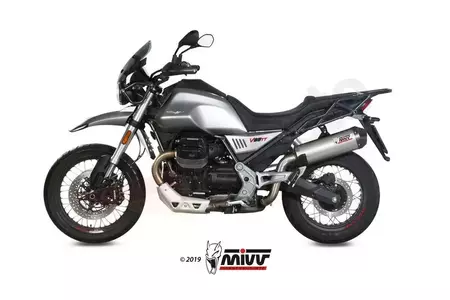Silenciador oval MIVV Moto Guzzi V85TT 19-20 titanio - carbono - M.013.LNC