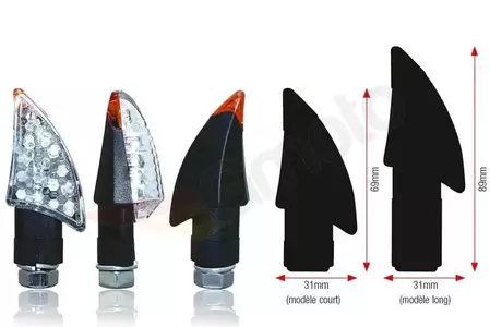 Kierunkowskaz Blade LED krótki czarny-1