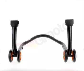 Bakre motorcykeljack svart och orange V-adapter-4