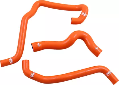 Комплект оранжеви силиконови маркучи за радиатора Samco - KTM-123-OR
