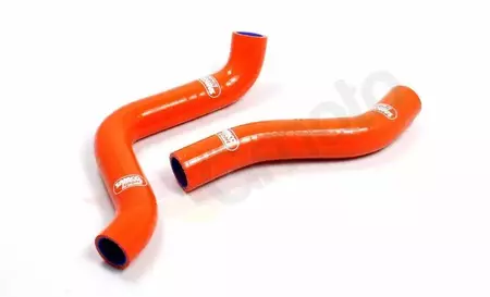 Комплект оранжеви силиконови маркучи за радиатора Samco - KTM-75-OR