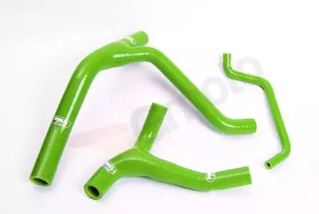 Комплект зелени силиконови маркучи за радиатора Samco - KAW-33-GN