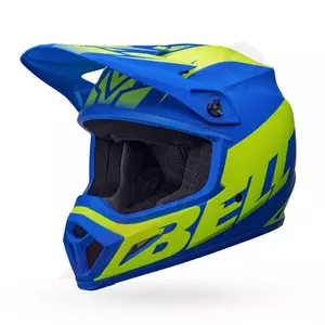 Kask motocyklowy enduro Bell MX-9 Mips Disrupt Classic mat blue/hi-viz yellow L - MX9-M-DIS-39-L
