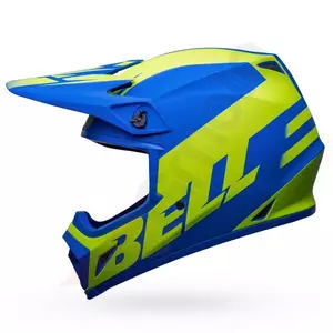 Casco moto enduro Bell MX-9 Mips Disrupt mat classic azul/hi-viz amarillo L-4