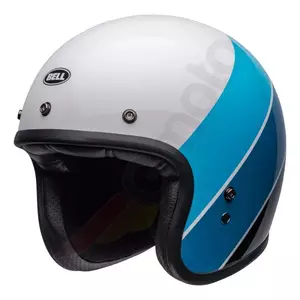 Bell Custom 500 Rif cască de motocicletă cu fața deschisă albă/albastră M-1