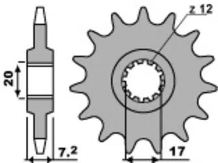 Ritzel PBR Stahlkettenrad vorne  600M 15Z Größe 420 JTF1120-15-1