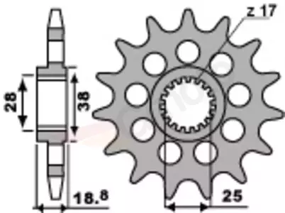 Ritzel PBR Stahlkettenrad vorne  2178G 16Z Größe 525 mit Schalldämpfer-3