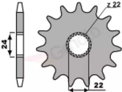 PBR 406 16Z forreste tandhjul i stål, størrelse 520 - 406.16.18NC