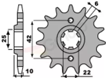 Pignone anteriore in acciaio PBR 349 15Z misura 520 - 349.15.18NC