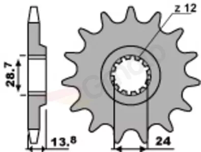 Pignone anteriore in acciaio PBR 2077 17Z misura 530 - 2077.17.18NC