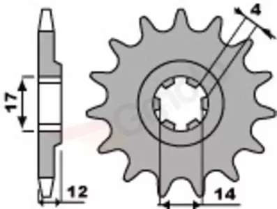 Ritzel PBR Stahlkettenrad vorne  2223 14Z Größe 428 - 2223.14.18NC