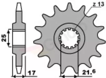 Främre stålkedjehjul PBR 2042 14Z storlek 520 - 2042.14.18NC