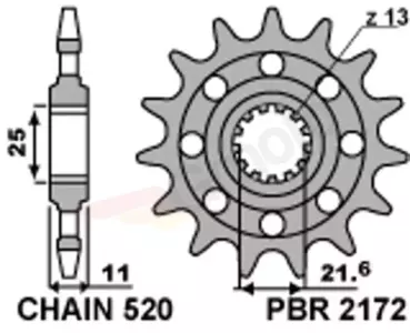Ritzel PBR Stahlkettenrad vorne  2172 Racing 14Z Größe 520-1