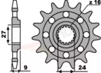 PBR 2192 Racing 15Z roda dentada dianteira em aço tamanho 520 - 2192.15.18NC