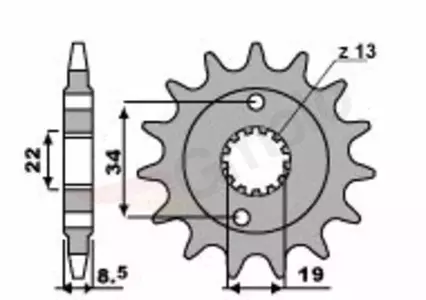 Främre kedjehjul i stål PBR 2276 13Z storlek 520 - 2276.13.18NC