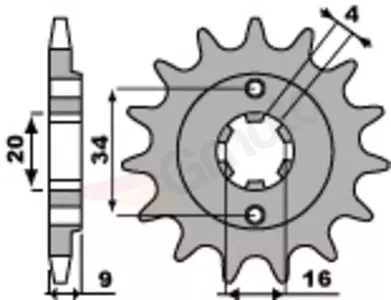 Ritzel PBR Stahlkettenrad vorne  2193 14Z Größe 520 - 2193.14.18NC