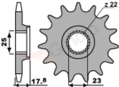 Främre stålkedjehjul PBR 2096 16Z storlek 520 - 2096.16.18NC