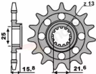 Främre stålkedjehjul PBR 2093M 16Z storlek 520 - 2093M.16.18NC