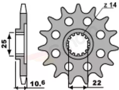 Ritzel PBR Stahlkettenrad vorne  2125 14Z Größe 525 - 2125.14.18NC
