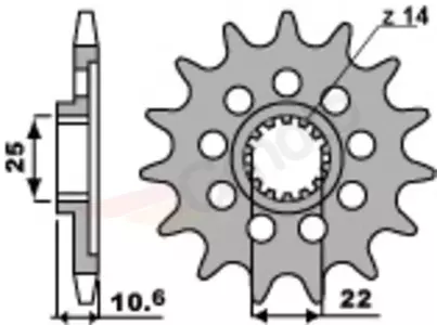 Ritzel PBR Stahlkettenrad vorne  2127 14Z Größe 520-1