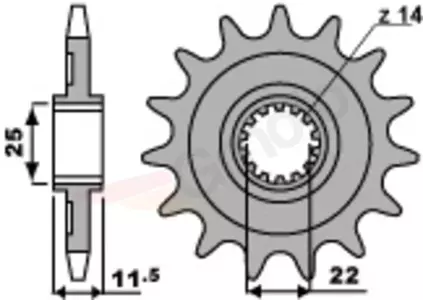 Främre kedjehjul i stål PBR 2207 13Z storlek 520 - 2207.13.18NC