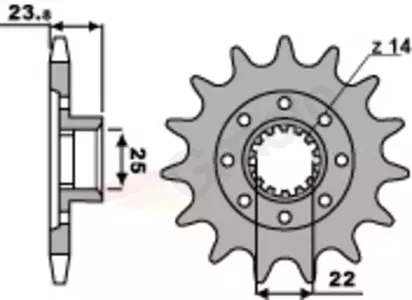 Ritzel PBR Stahlkettenrad vorne  2253 15Z Größe 525 - 2253.15.18NC