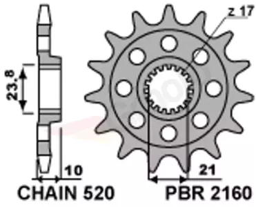 Ritzel PBR Stahlkettenrad vorne  2160 13Z Größe 520 - 2160.13.18NC