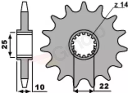 Pignone anteriore in acciaio PBR 2070 12Z misura 520 - 2070.12.18NC