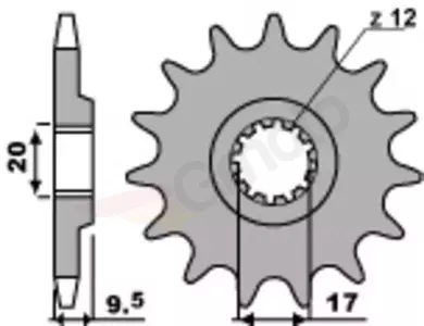 Främre kedjehjul i stål PBR 2084 12z storlek 428 - 2084.12.18NC