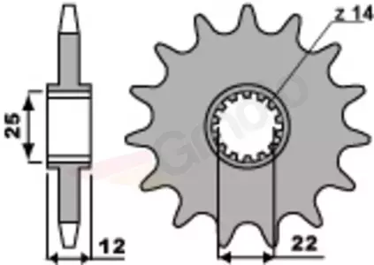Främre kedjehjul i stål PBR 2102 13Z storlek 520 - 2102.13.18NC