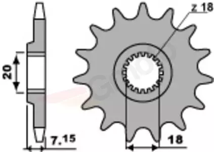 Främre kedjehjul stål PBR 432 12Z storlek 520 - 432.12.18NC