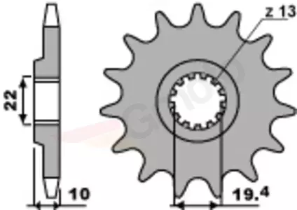 Främre kedjehjul stål PBR 435 13Z storlek 520 - 435.13.18NC