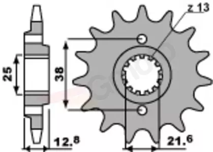 Pignone anteriore in acciaio PBR 511 15Z misura 520 - 511.15.18NC
