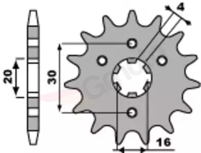 Pignone anteriore in acciaio PBR 517 14Z misura 428 - 517.14.18NC