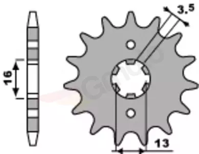 Forreste tandhjul i stål PBR 563 13Z størrelse 420 - 563.13.18NC