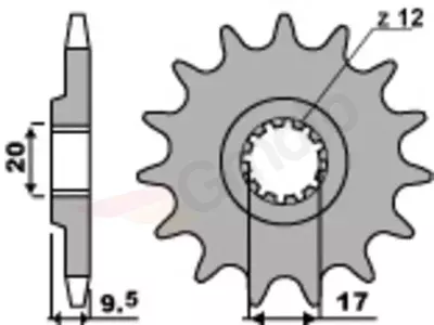 Ritzel PBR Stahlkettenrad vorne  PBR 7005 12Z Größe 420 - 7005.12.18NC