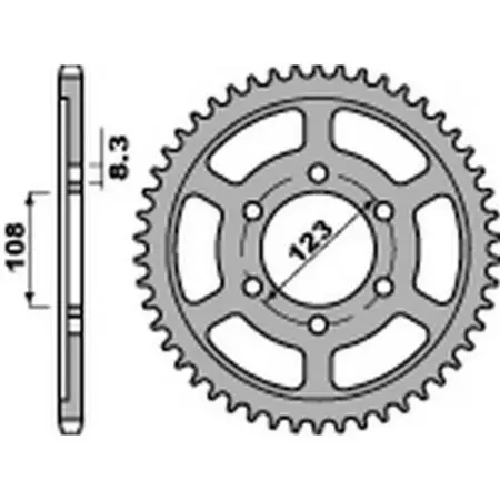 Zadné oceľové reťazové koleso PBR 4606 60Z veľkosť 428 - 4606.60.C45