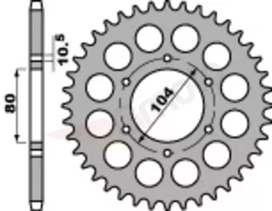 Bakre kedjehjul i stål PBR 501Z 39Z storlek 630 - 501.39.C45