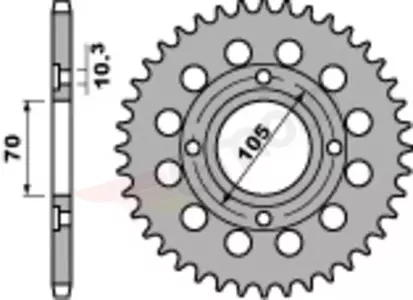 Bakre kedjehjul i stål PBR 278 36Z storlek 530 - 278.36.C45
