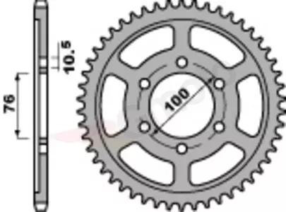 Bakre kedjehjul i stål PBR 825 48Z storlek 530 - 825.48.C45
