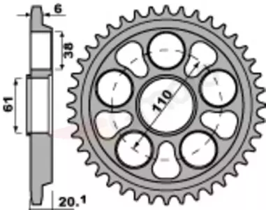 Hliníkové zadné reťazové koleso PBR 4420 Ultra-Light 41Z veľkosť 520 - 4420.41.LD