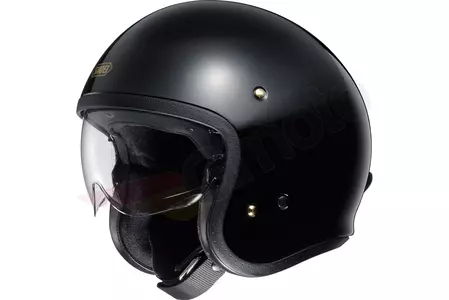 "Shoei J.O." juodas atviras motociklininko šalmas M-1