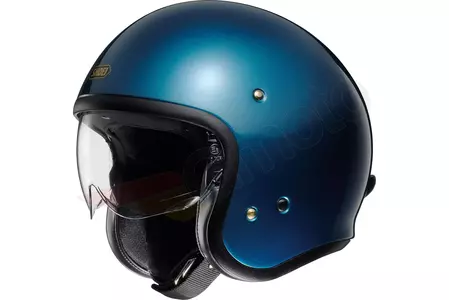 Capacete aberto Shoei J.O. para motociclistas. Azul Laguna XS-1
