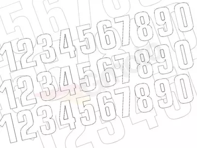 Zestaw numerów startowych 0-9 16x7.5 cm BlackBird biały - 5048/10BIHRKIT